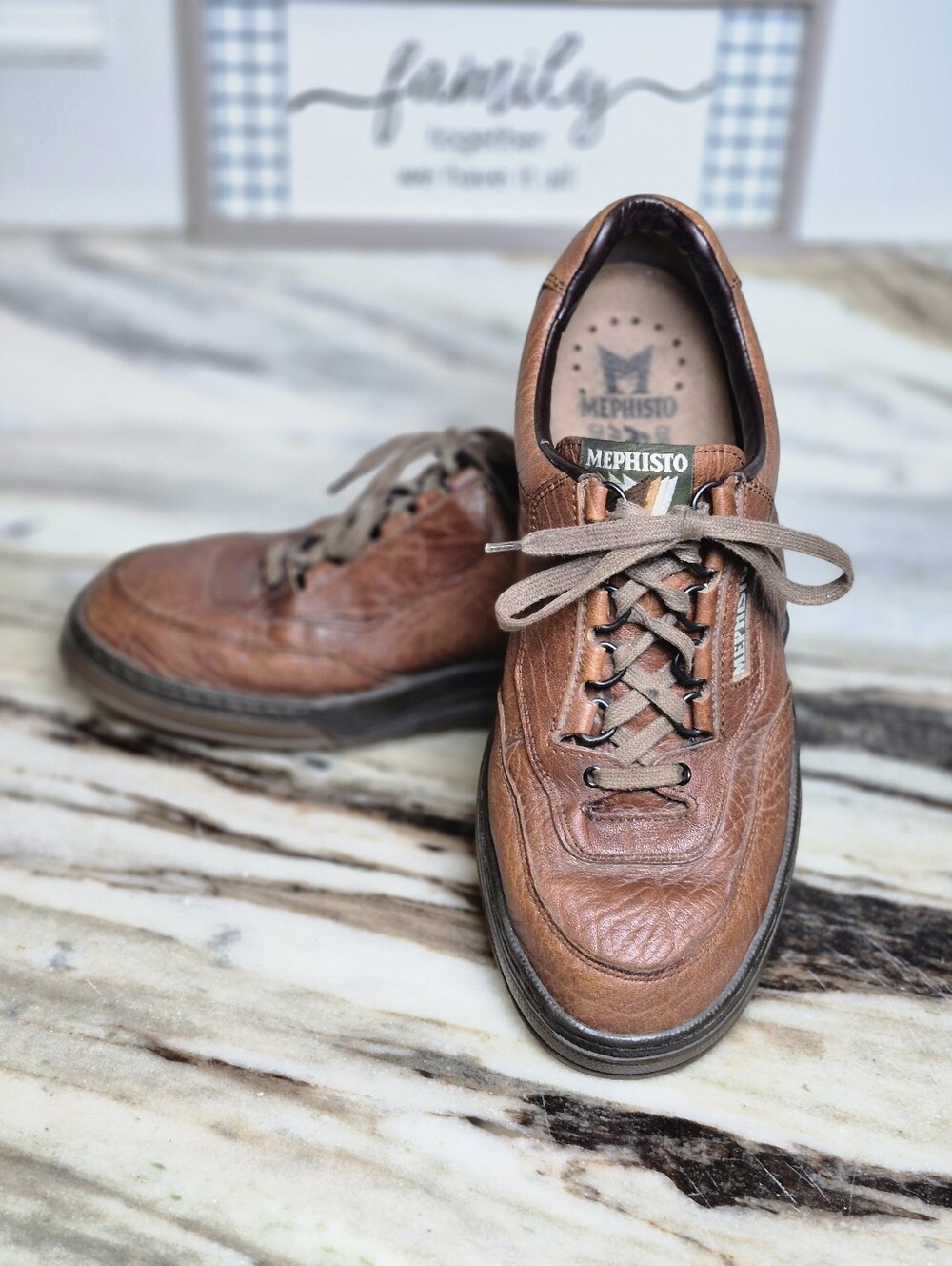 Mephisto Runoff Air-Jet Brown Pebbled Leather Walking Shoes Mens 9 EUR 8.5